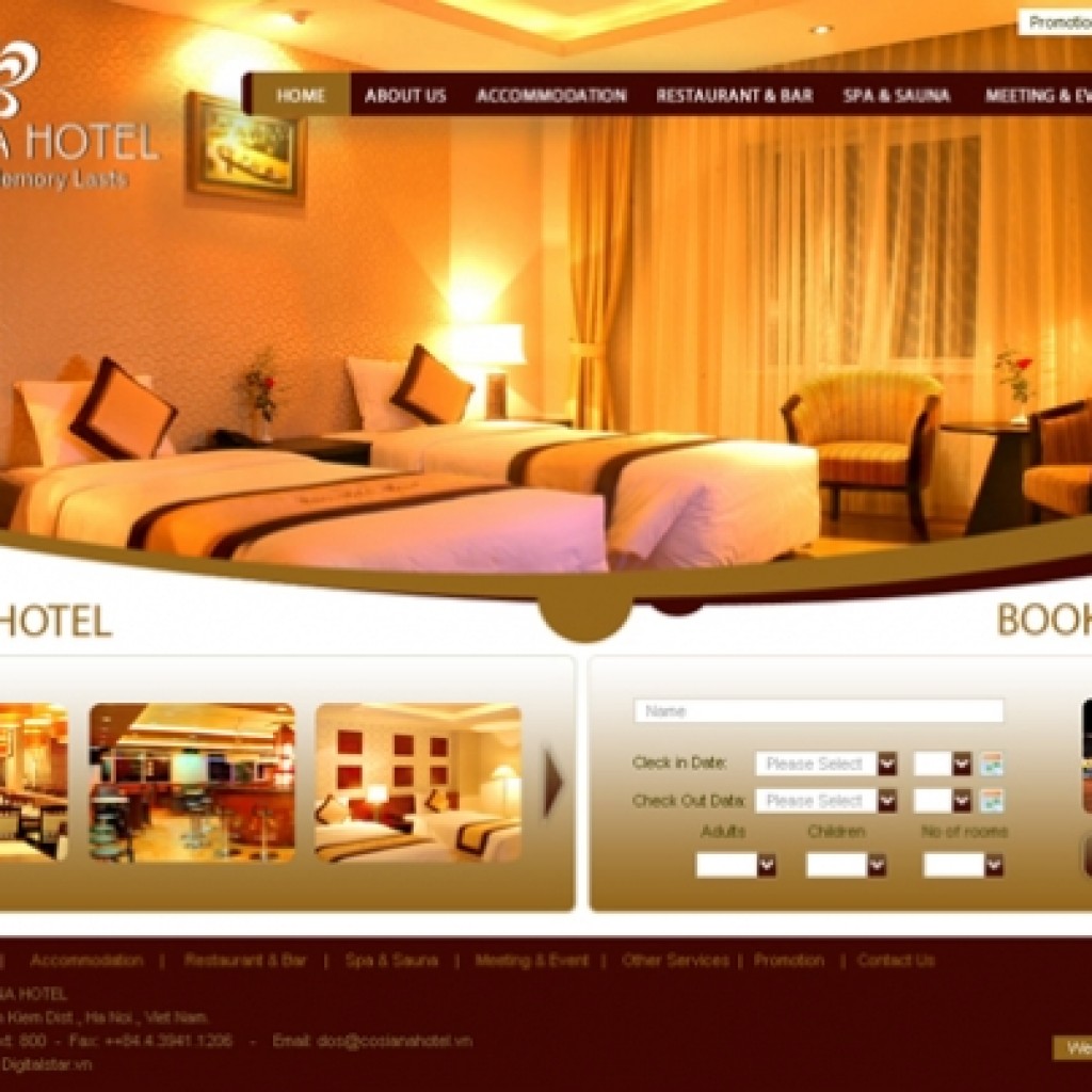website khách sạn, thiết kế website khách sạn
