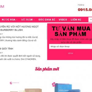 web bán hàng nước hoa, Website, Website bán hàng, Công ty Benet, Nguyễn Thị Thu Thảo