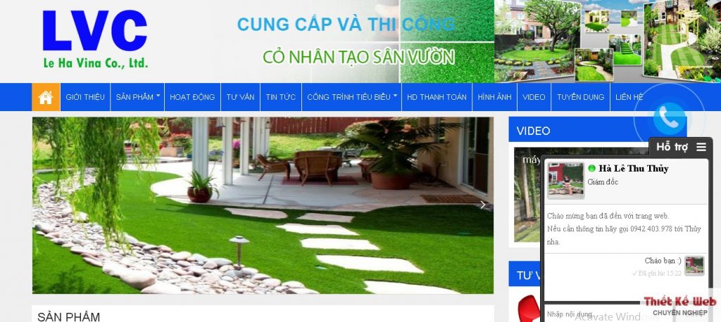 Thiết kế website, Cỏ nhân tạo sân vườn, Sân bóng đá, Website bán hàng, Công ty cổ phần truyền thông Benet