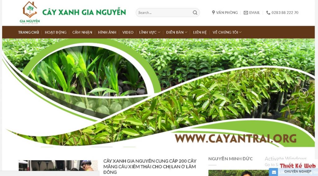Quản trị website, Công ty Benet, Chăm sóc website, Cây xanh Gia Nguyễn, Thiết kế web