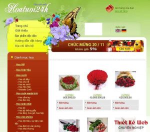 Web bán hoa tươi, Giao diện website, Thiết kế web, Công ty Benet, Thiết kế website bán hàng hoa tươi